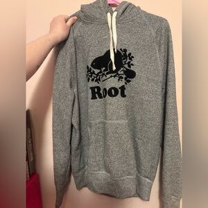 Roots hoodie gray and black women’s large